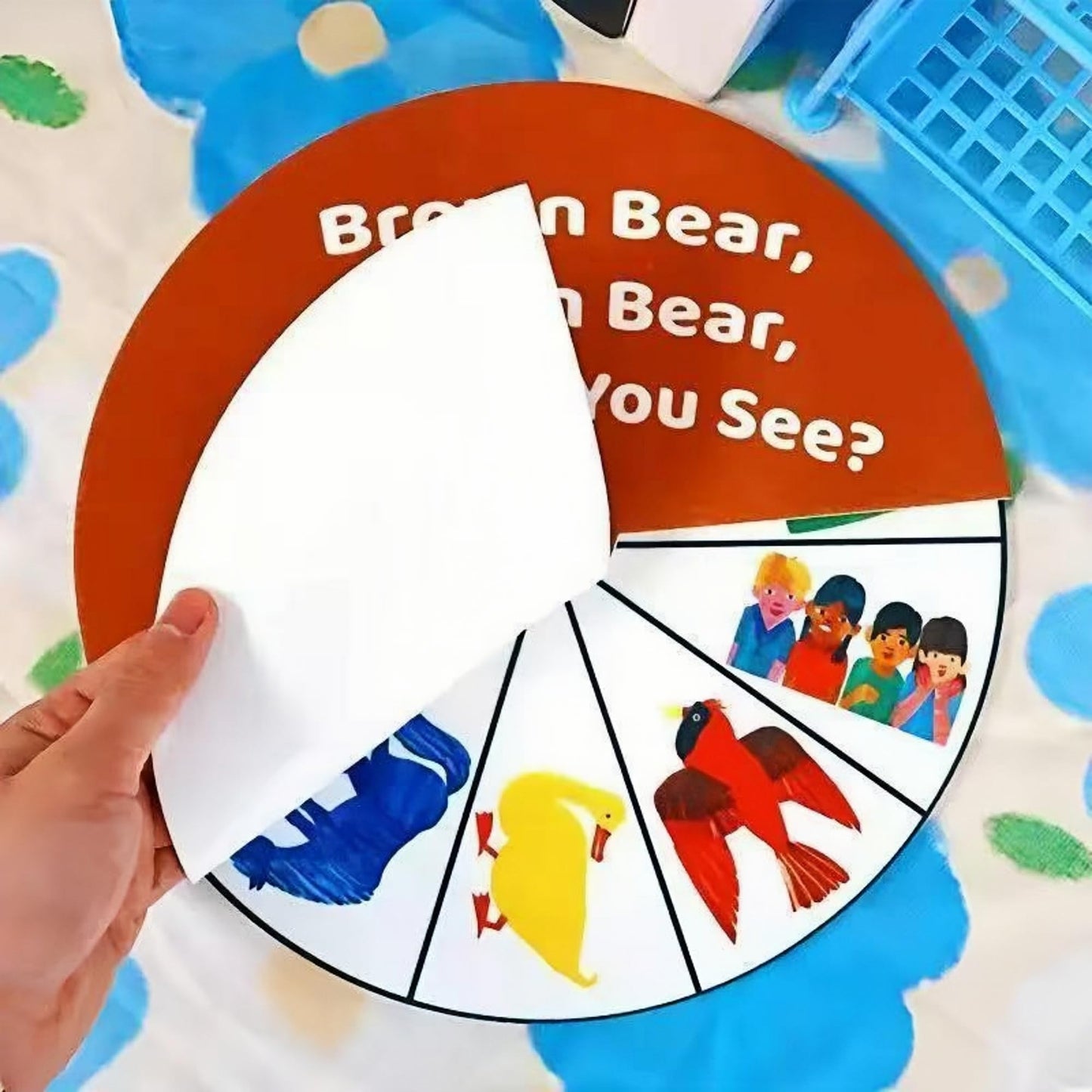 ShaoAngDuoMi Brown Bear Felt Story Wheel Toy - Montessori Early Learning Toy for Kids - Interactive Felt Story Board for Preschool Education