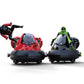PowerTRC Remote Control Bumper Cars for Kids, RC Stunt Battle Race Cars for Boys, 2 Sets Players with Ejecting Drivers, Crash Sound Effects, Christmas