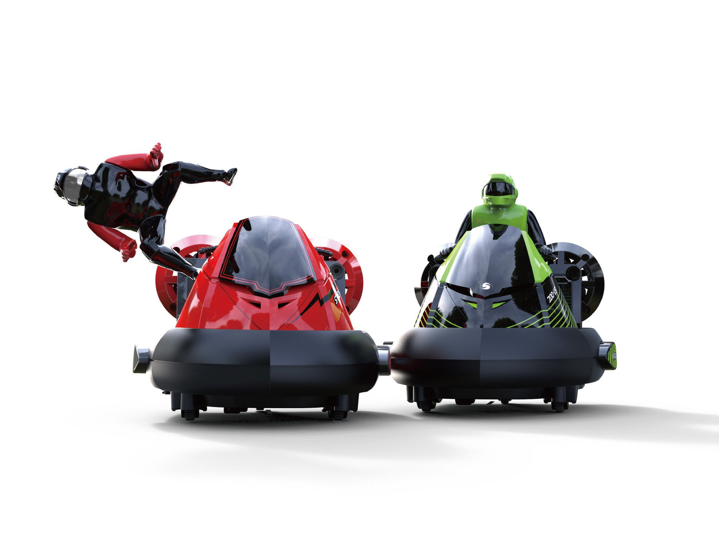 PowerTRC Remote Control Bumper Cars for Kids, RC Stunt Battle Race Cars for Boys, 2 Sets Players with Ejecting Drivers, Crash Sound Effects, Christmas