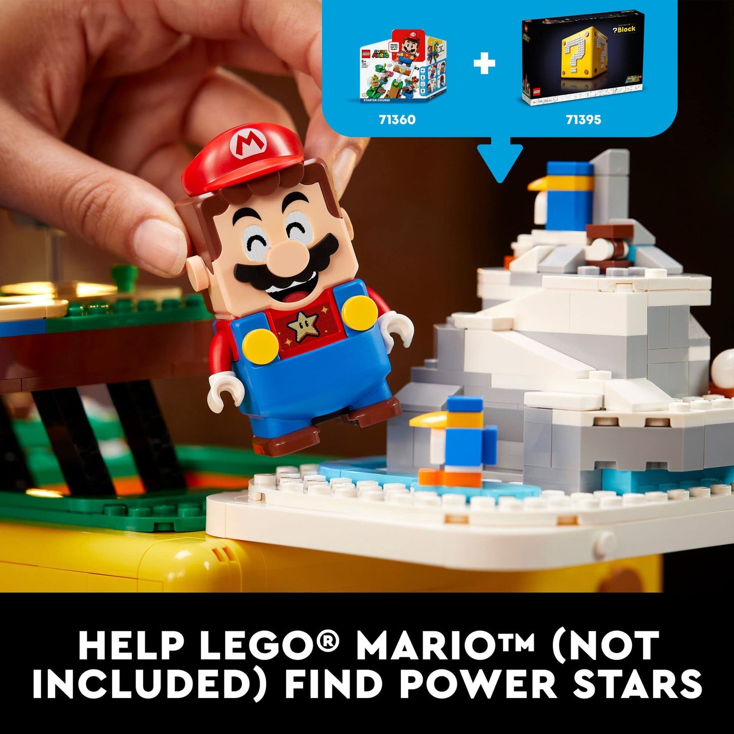 LEGO Super Mario 64 Question Mark Block 71395, 3D Model Set for Adults with 4 Microscale Game Levels: Peach’s Castle, Bob-omb Battlefield, Cool