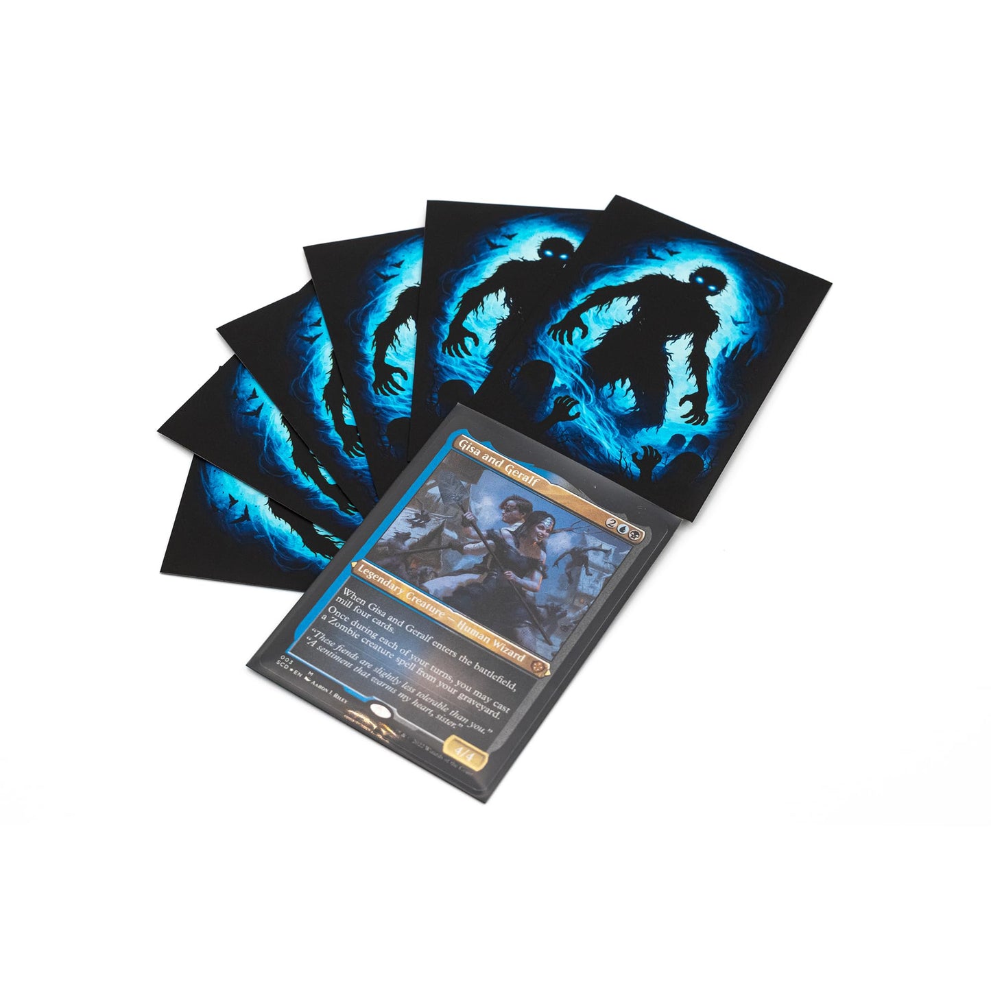 MTG Sleeves by Arcanum Industries, 103 Matte Card Sleeves for Magic The Gathering & TCG - Premium Shuffle Feel & Borderless Art with Black Interior