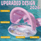 Pool Floats Kids, Inflatable Baby Toddler Swim Ring with Gold Glitter Butterfly Back Support, Ages 6+ Months Under 50 lb, Cute Summer Pool Floaties