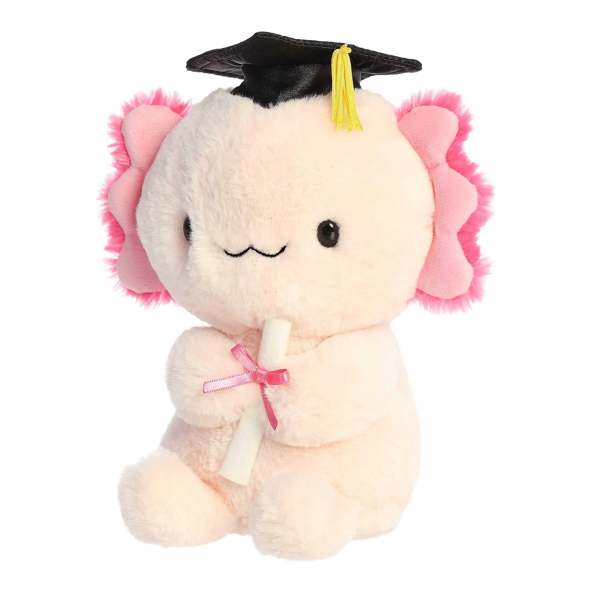 Aurora® Commemorative Graduation Excel Axolotl™ Stuffed Animal - Soft Keepsake for Graduates - A Gift of Affection to Express Congratulations - Pink