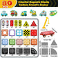 KEPLYKT 80PCS Magnetic Tiles Road Set,2.95" Large Magnetic Tiles with Magnet Car Building Blocks STEM Construction Toys Educational Gifts for Kids