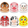 OUSHISS Farm Animal Shaped Disposable Plates, Cock Pig Cow Sheep Barn Farm Shower Birthday Plates Sever 60 Guest