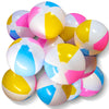 Novelty Place Inflatable Beach Balls - 12 Pack, 12" White Panels Alternate with Macaron Colors, Leak-Proof PVC - Summer Beach Pool Party Supplies, Fun