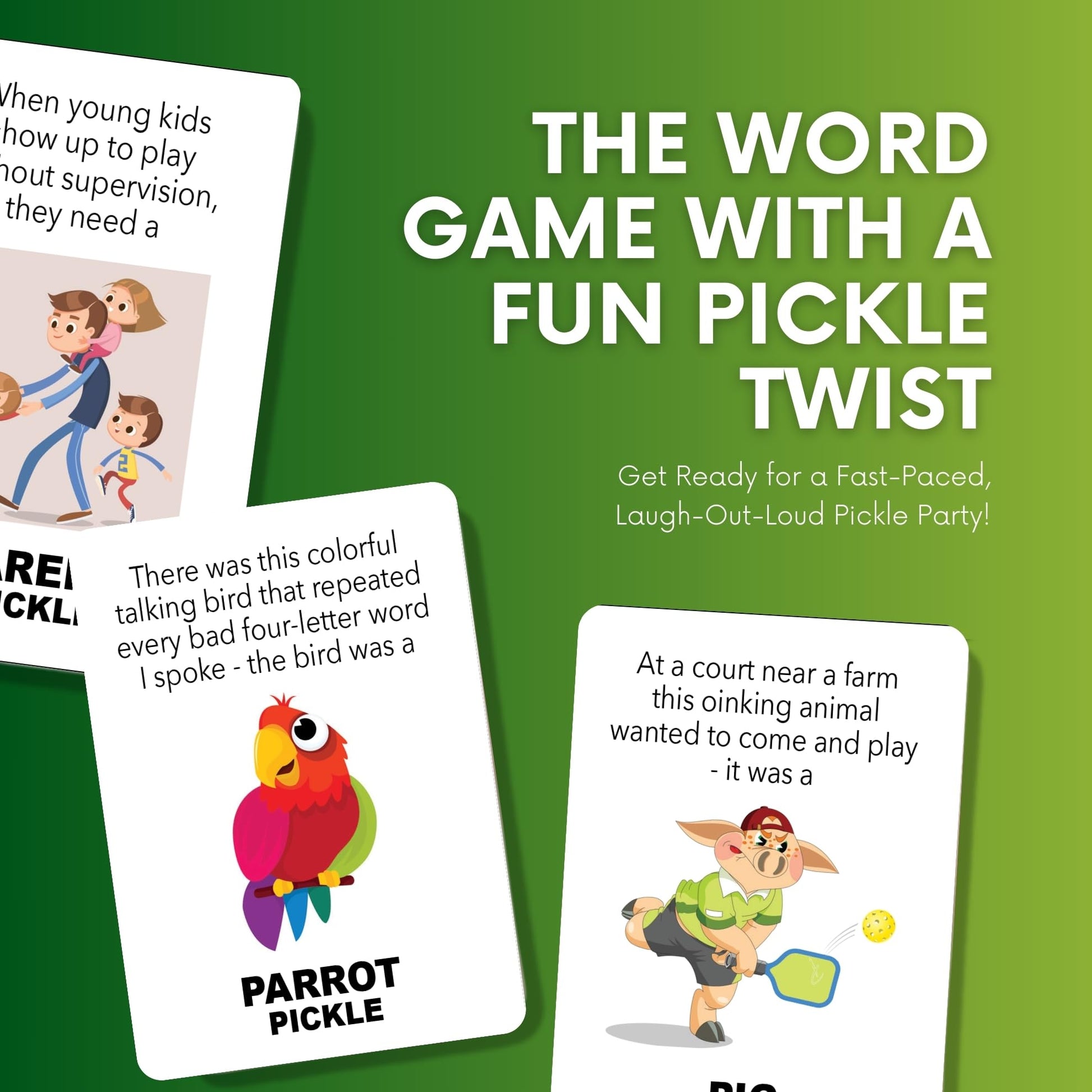 Pickle Everything - The Fast-Paced, Pun-Packed Word Game Where Every Answer Starts with “P” & You Must Say “Pickle”! Hilarious Family Game, Party
