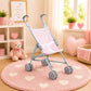 JC Toys Boutique | Folding Umbrella Doll Stroller for Children 2 Years Plus, Pink Stripes and Soft Embroidery | Sturdy Metal Frame | Pretend Play with