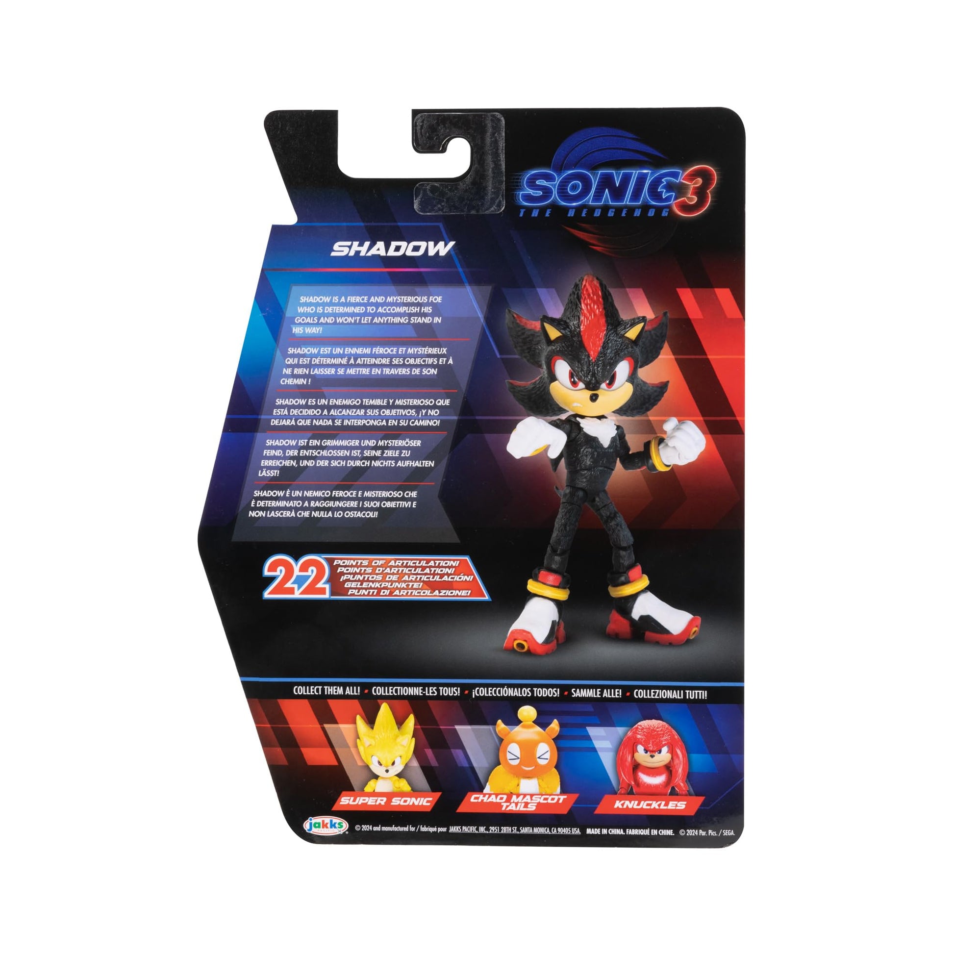 Sonic 3 Movie Action Figures 5-Inch Shadow Collector Toy Figure, Highly Articulated for Boys Girls - Officially Licensed Sonic The Hedgehog 3 Movie