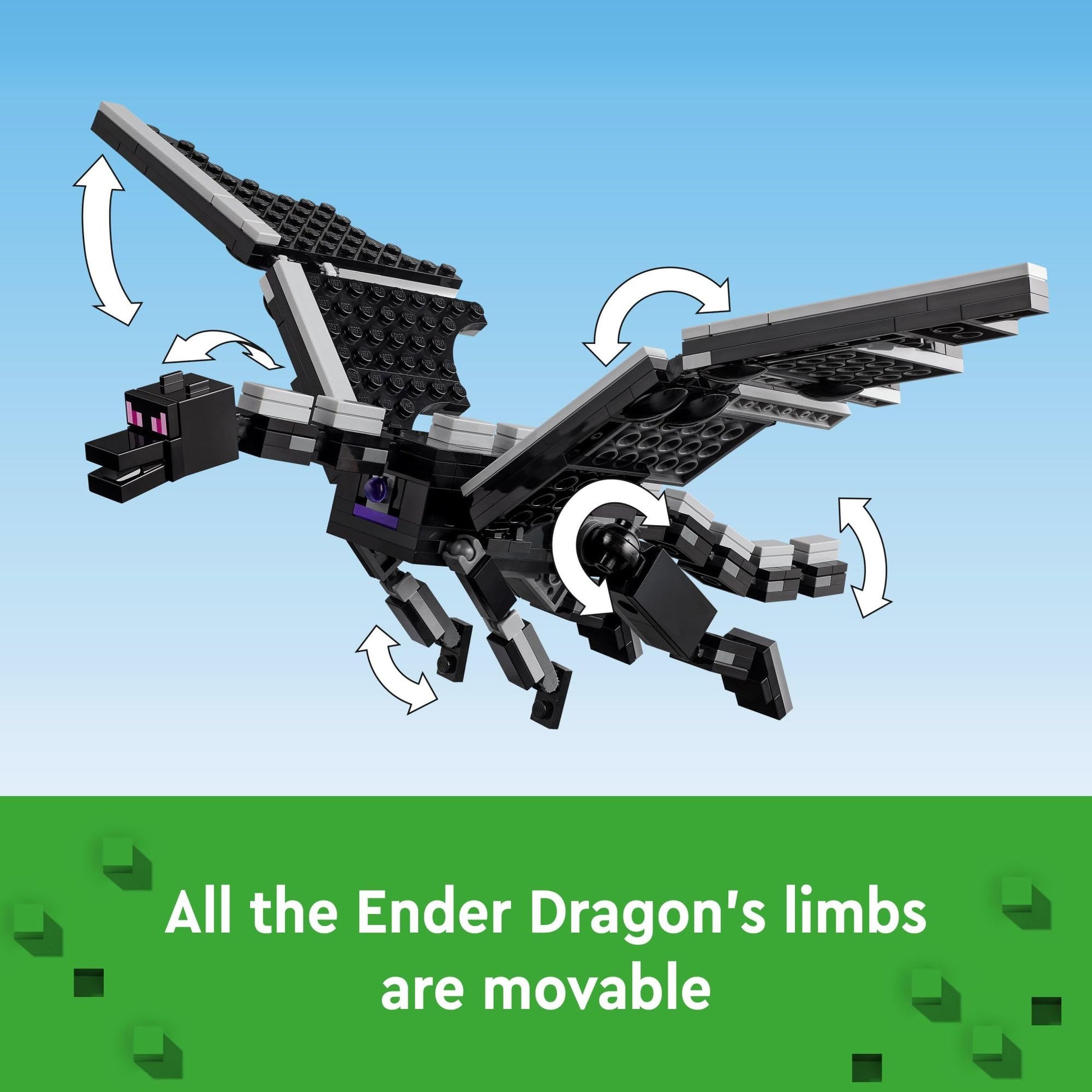 LEGO Minecraft The Ender Dragon and End Ship Building Set, Video Game Toy with 2 Minecraft Minifigures, Dragon Toy Action Playset for Kids, Birthday