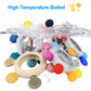 Arudyo Baby Teething Toys Silicone Teethers BPA Free Silicone Rudder with Wooden Ring Soothe Babies Gums (Khaki)