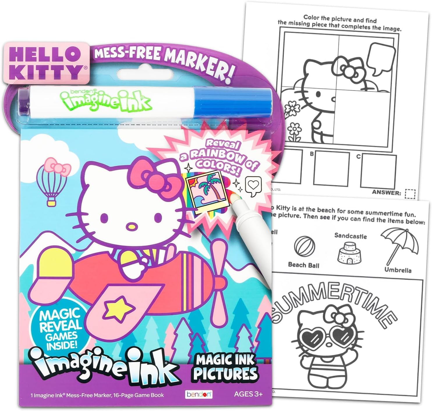 Hello Kitty Imagine Ink Coloring Super Set - Bundle with 3 Imagine Ink Mess-Free Coloring Books for Kids with Magic Reveal Pages | Hello Kitty Party