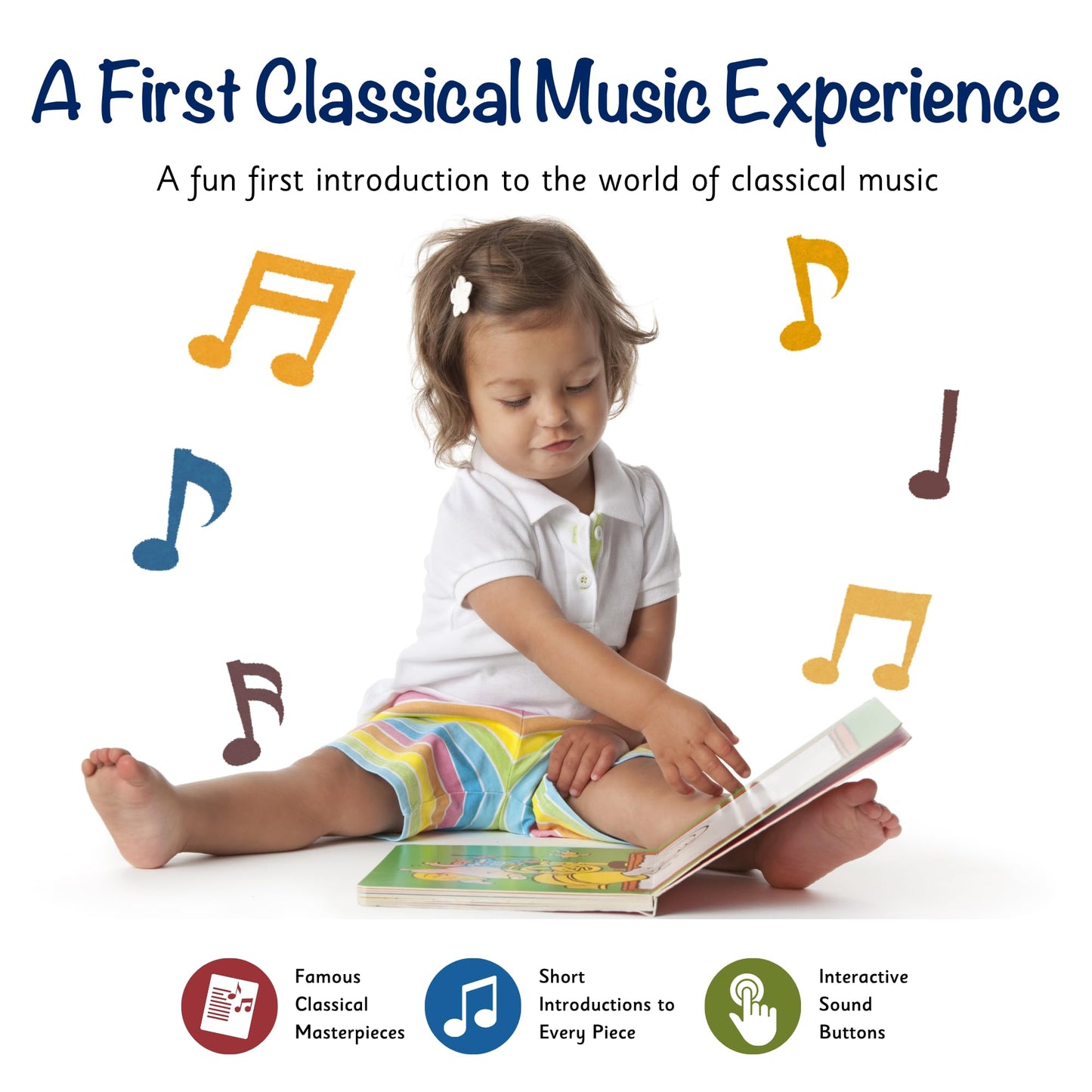 LITTLE MAESTRO Carnival of Animals by Saint-Saëns - The Complete Musical Suite, Musical Books for Toddlers, 28-Button Music Book, Musical Toys
