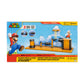Super Mario Deluxe 2.5in Bowser's Air Ship Playset with Fire Mario Action Figure, Rope Ladder and Screw-Bolt Obstacles