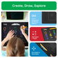 PicassoTiles 2in1 Magnetic Drawing Board Toy 12x10 In Large Magnet Bead Pad with Alphabet and Math Side in Black STEM Educational Writing Playboard