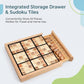 Wooden Sudoku Puzzle Board Game Set with Drawer, 9x9 Math Brain Teaser Desktop Game, Natural Beechwood Logic Thinking Training Toy for Adults