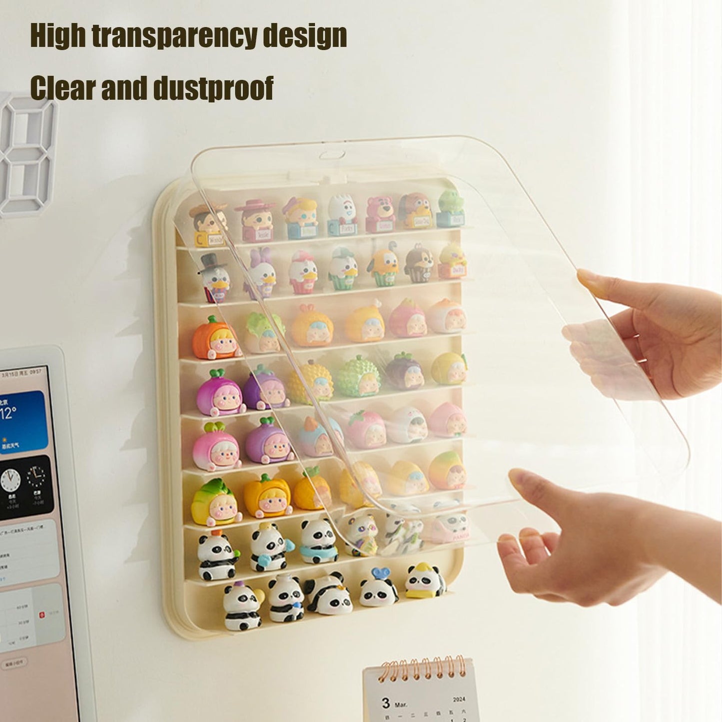 Clear Display Case for Mini Figures, Wall-Mounted Figures Display Box, Multi Story Minifigure Display Cabinet Suitable for Collectibles Action Figures