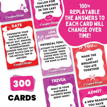 Couples Bingo Date Night Game for Couples - Romantic & Meaningful Card Game with Promps, Questions & Challenges | Fun Relationship Game for Dates