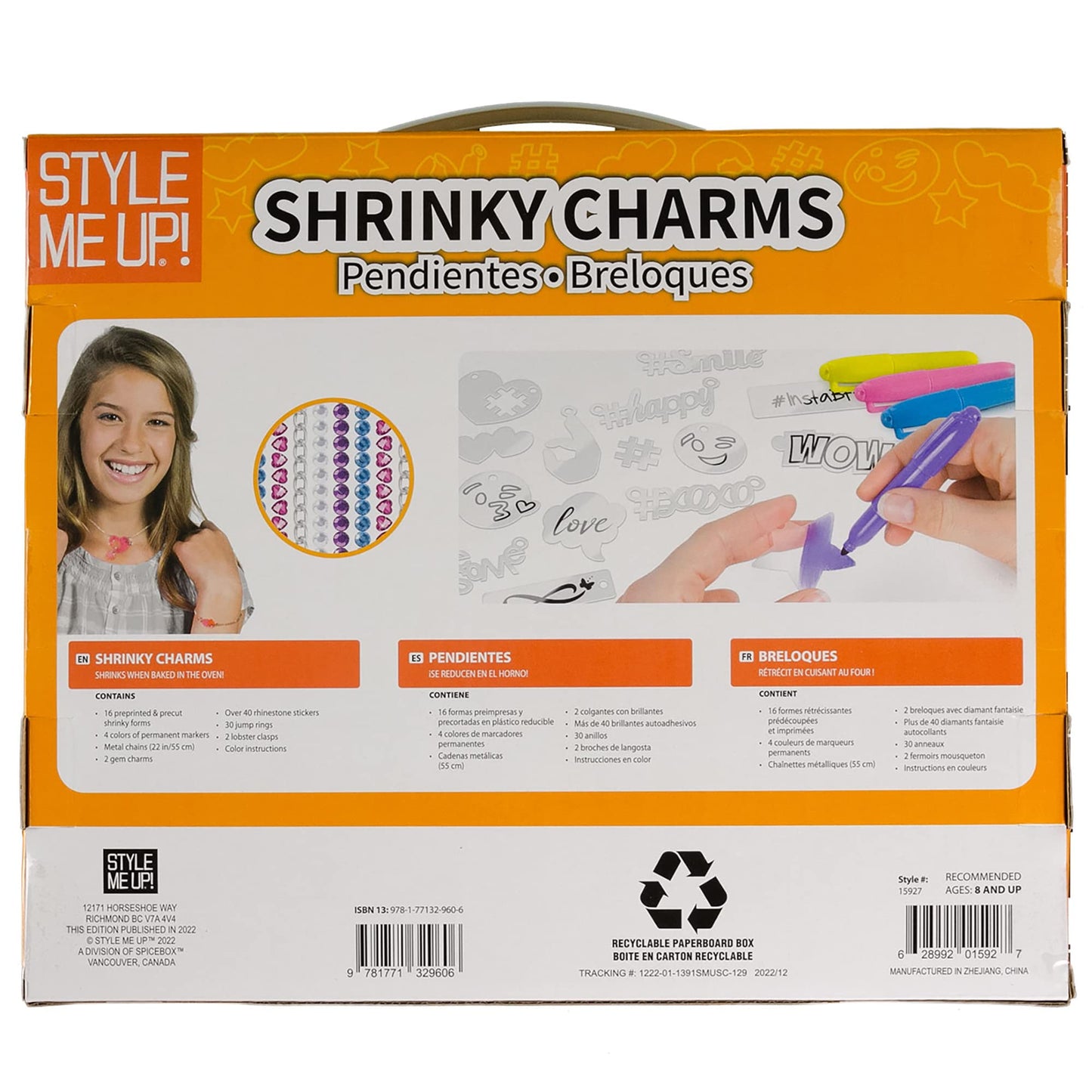 Style Me Up: Shrinky Charms, Kids Crafting, Create 16 Unique Charms and Accessories, Kit Promotes Creativity and Imagination in Kids, for Ages 8