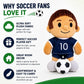 Olivia Martini Soccer Plush Toy for Kids, 10 Inch Soft Player Stuffed Animal, Cute Doll Plushie, Room Decor for Boys & Girls, Gift for Soccer Players