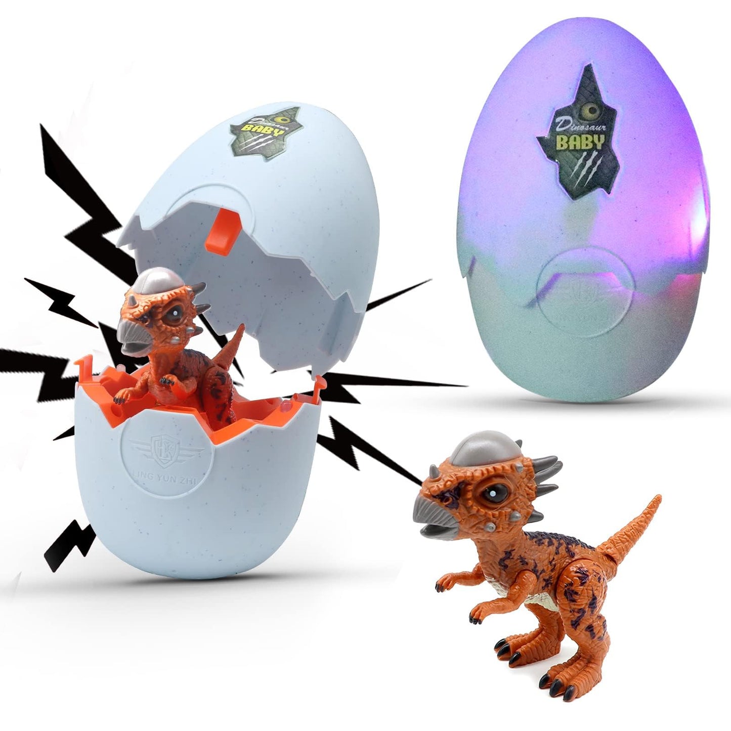 Wekity Hatching Eggs Dinosaur Toys,Dinosaur Eggs,LED Light and Sound,Creative Educational Toy Party Favor Easter Birthday Gift for Kid (Ceratosauru)