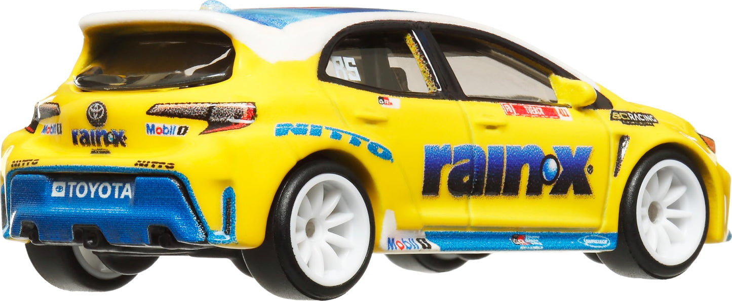 Hot Wheels Premium Car Culture Collectible Toy Car, 1:64 Scale Die-Cast Toyota Corolla GR, Slide Street Vehicle with Real Riders Tires