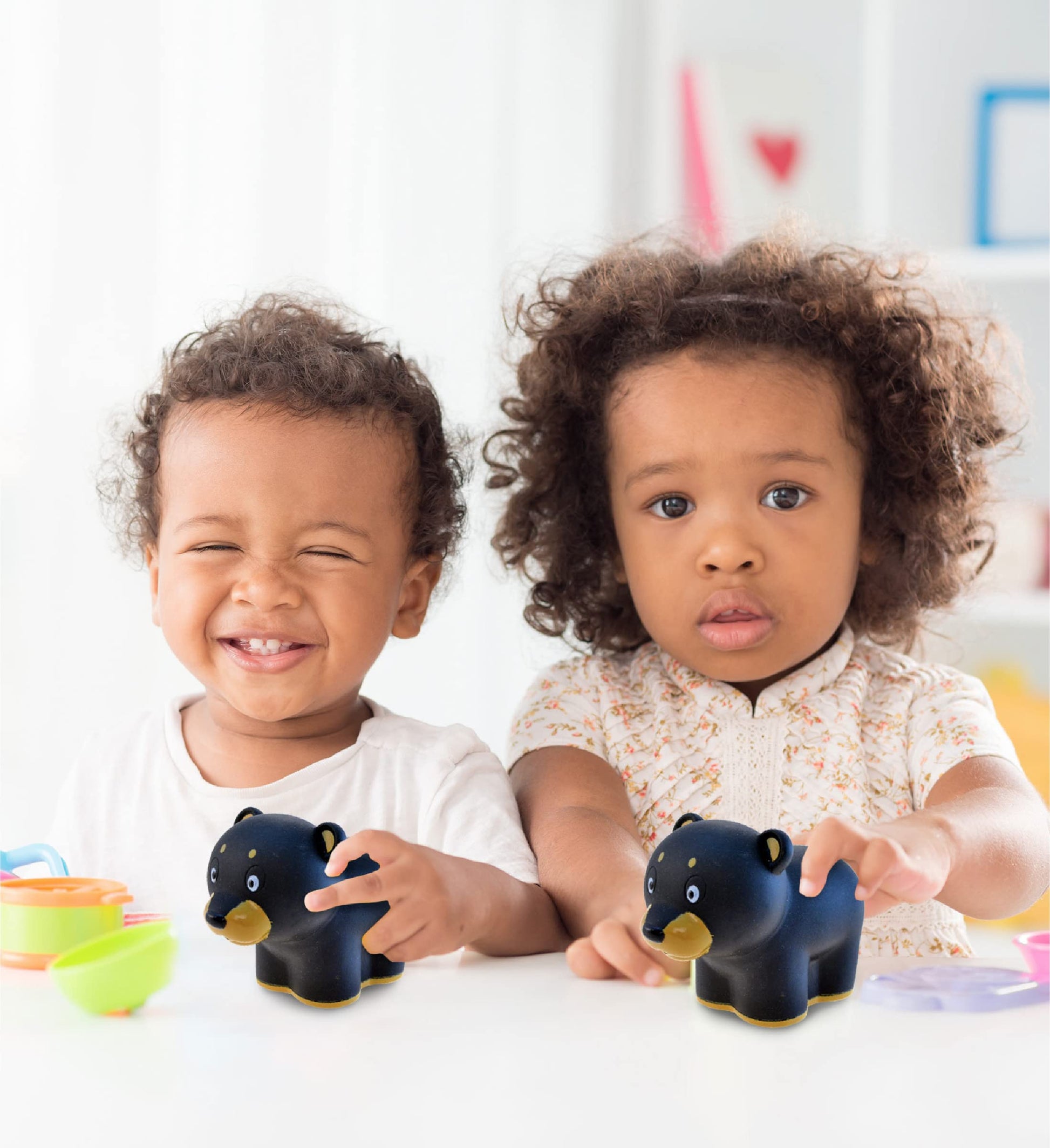 DolliBu Black Bear Bath Buddy Squirter - Floating Black Bear Rubber Bath Toy, Fun Water Squirting Bathtime Play for Toddlers Cute & Soft Wild Life