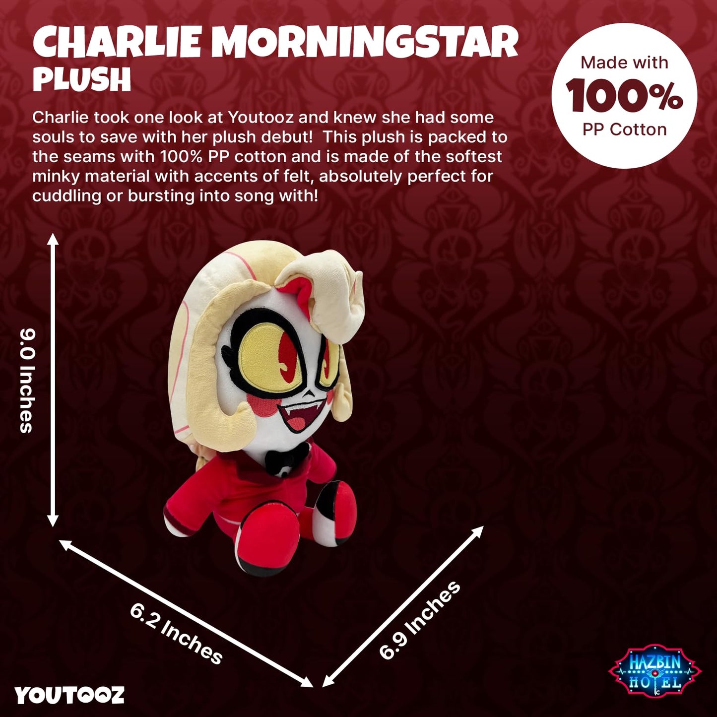 Youtooz Charlie Morningstar Plush, 9-Inch Collectible Plush from Hazbin Hotel