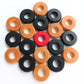 30 Traditional Carrom Board Game Coins (13 Black / 13 Natural / 2 Red Queens / 2 White Strikers) (Add a Pouch)