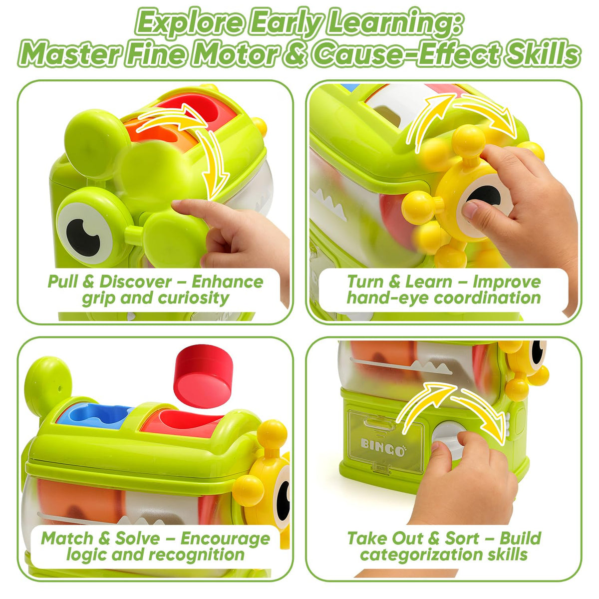 Shape Sorter Toys for Kids 1 2 3 Years Old, Sensory Learning Montessori Toy