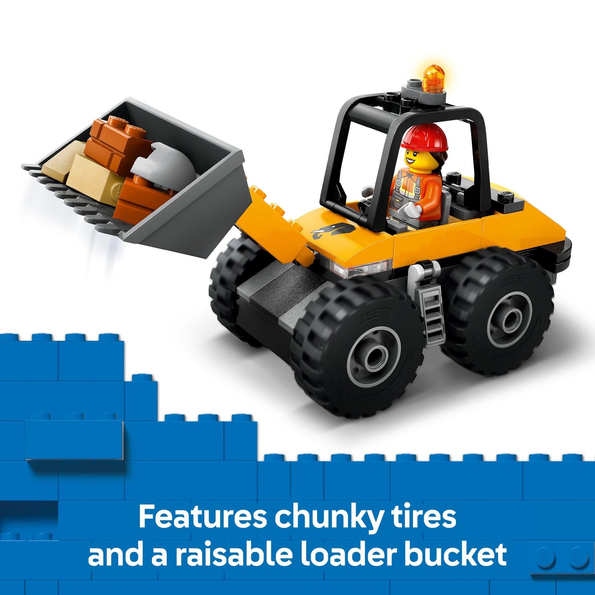 LEGO City Yellow Construction Wheel Loader Building Sensory Toy - Construction Vehicle Toy for Toddlers, Boys and Girls, Ages 4+ - Educational,