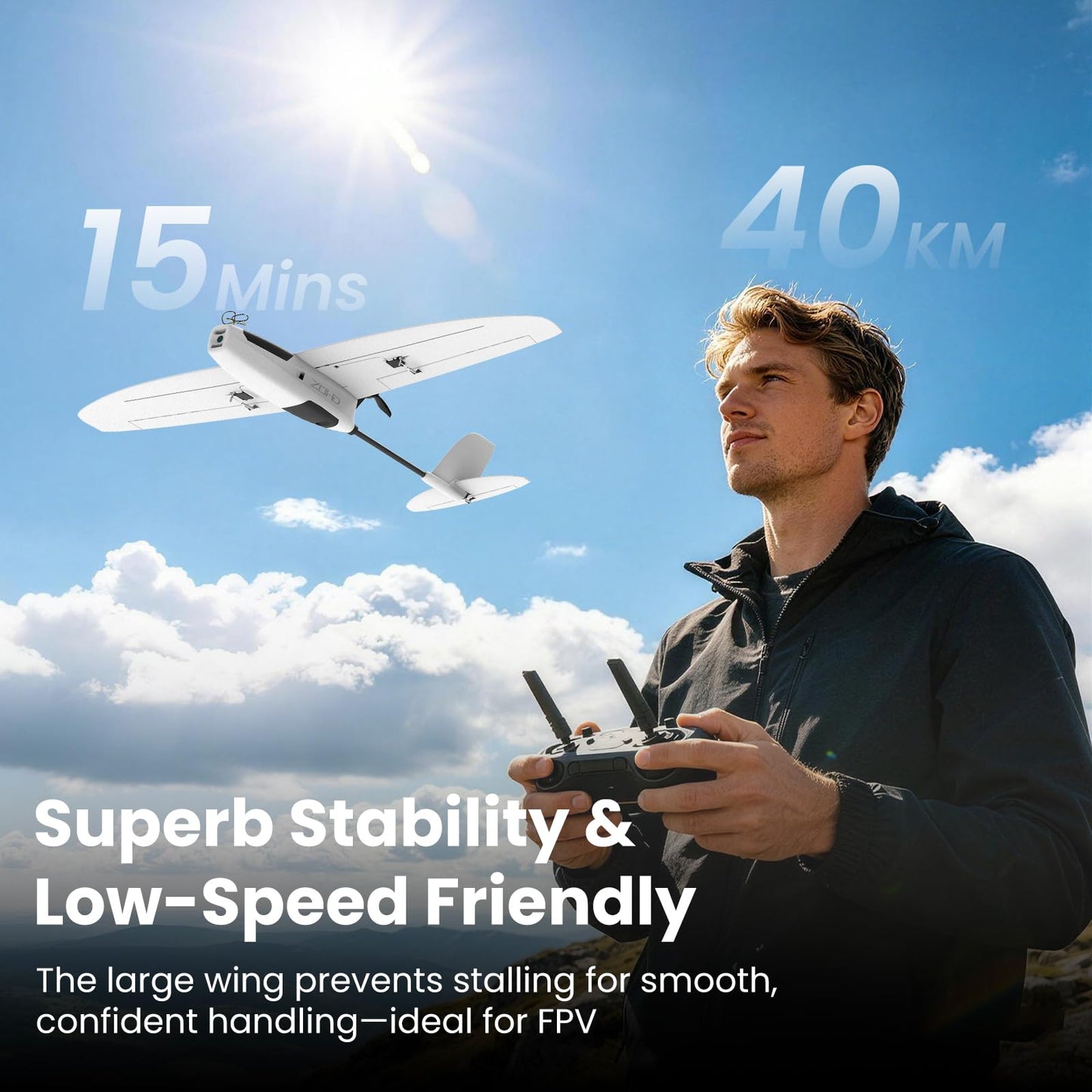 Buddy RC ZOHD Drift FPV Airplane, Entry FPV Drone RC Airplane for Adults with 870MM Wingspan, Easy Controlled RC Plane for Begginer (PNP