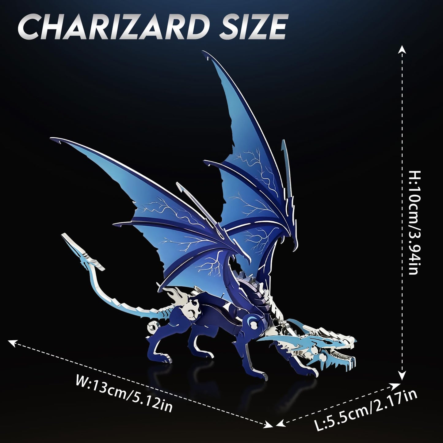 3D Metal Model Kits, Mechanical Ice Dragon 3D Metal Puzzle,Steel Warcraft Collection DIY Animal Brain Teasers Simple 3D Puzzles Home Decor Art Craft