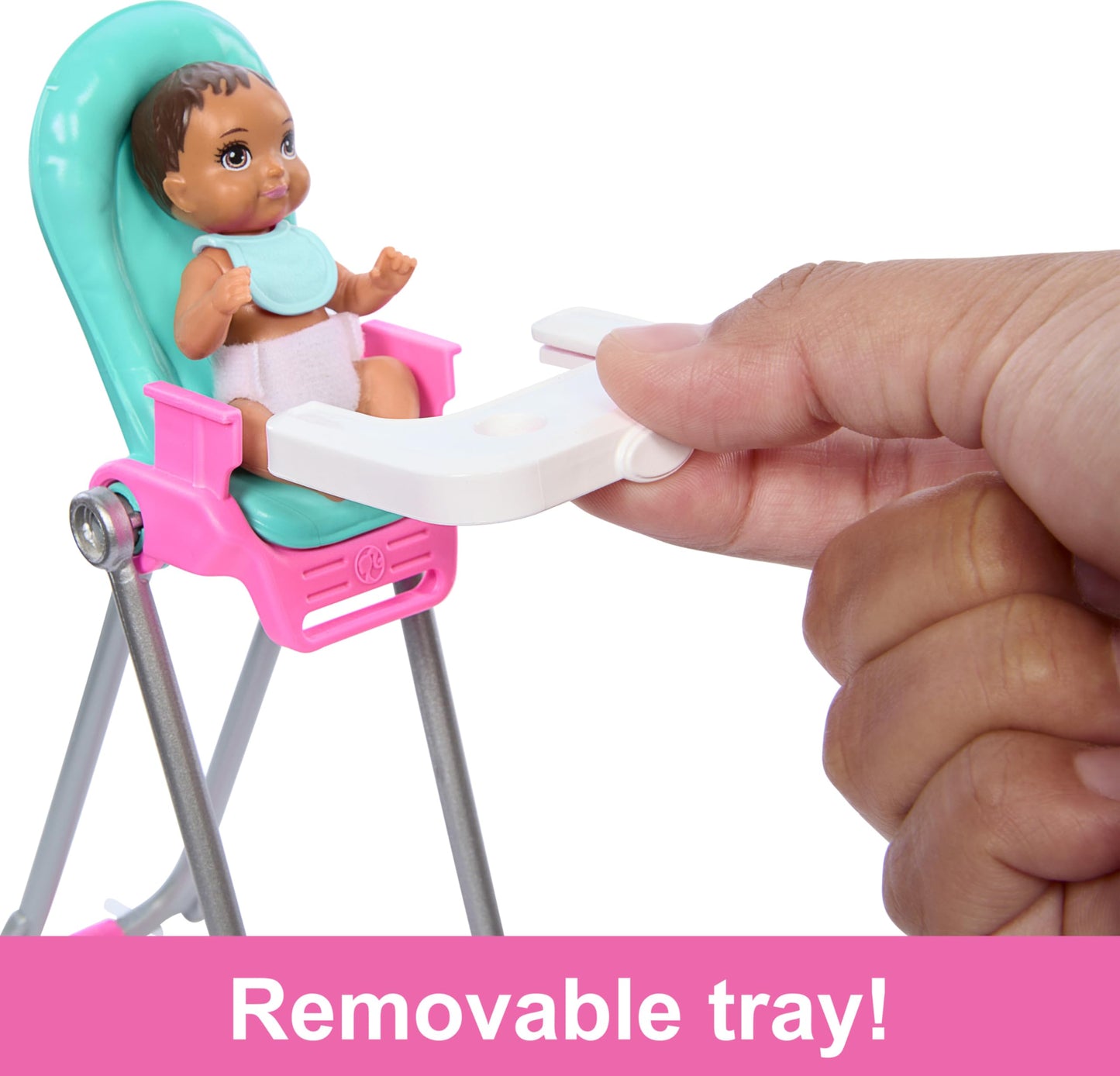 Barbie Skipper Doll & Playset with Accessories, Babysitting Set Themed to Mealtime, Color-Change Toy Play
