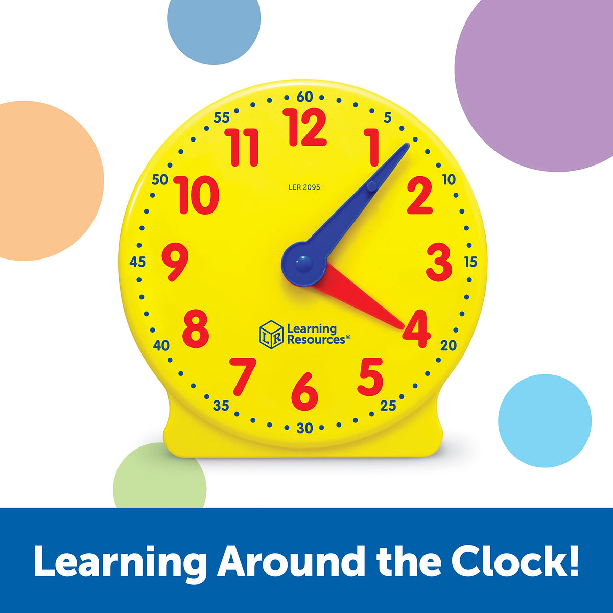 Learning Resources Big Time Student Clock, Teaching & Demonstration Clock, Develops Time and Early Math Skills, Ages 5+, Clock for Learning, 12