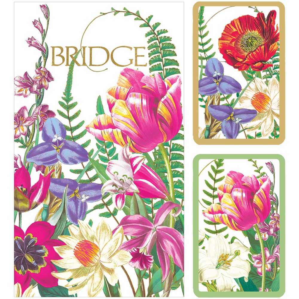 Caspari La Dolce Vita Bridge Gift Set - 2 Standard Size Playing Card Decks & 2 Bridge Score Pads, Decorative Gift Box
