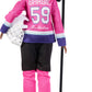 Barbie Tim Hortons PWHL 2025 Fashion Doll in Pink - Includes Hockey Stick, Puck, and Helmet