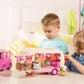 Li'l Woodzeez - Happy Camper Pink with Detachable Vehicle - 40 Pieces Dollhouse Playset with Furniture, Play Food & Kitchen Accessories for 3+ Years