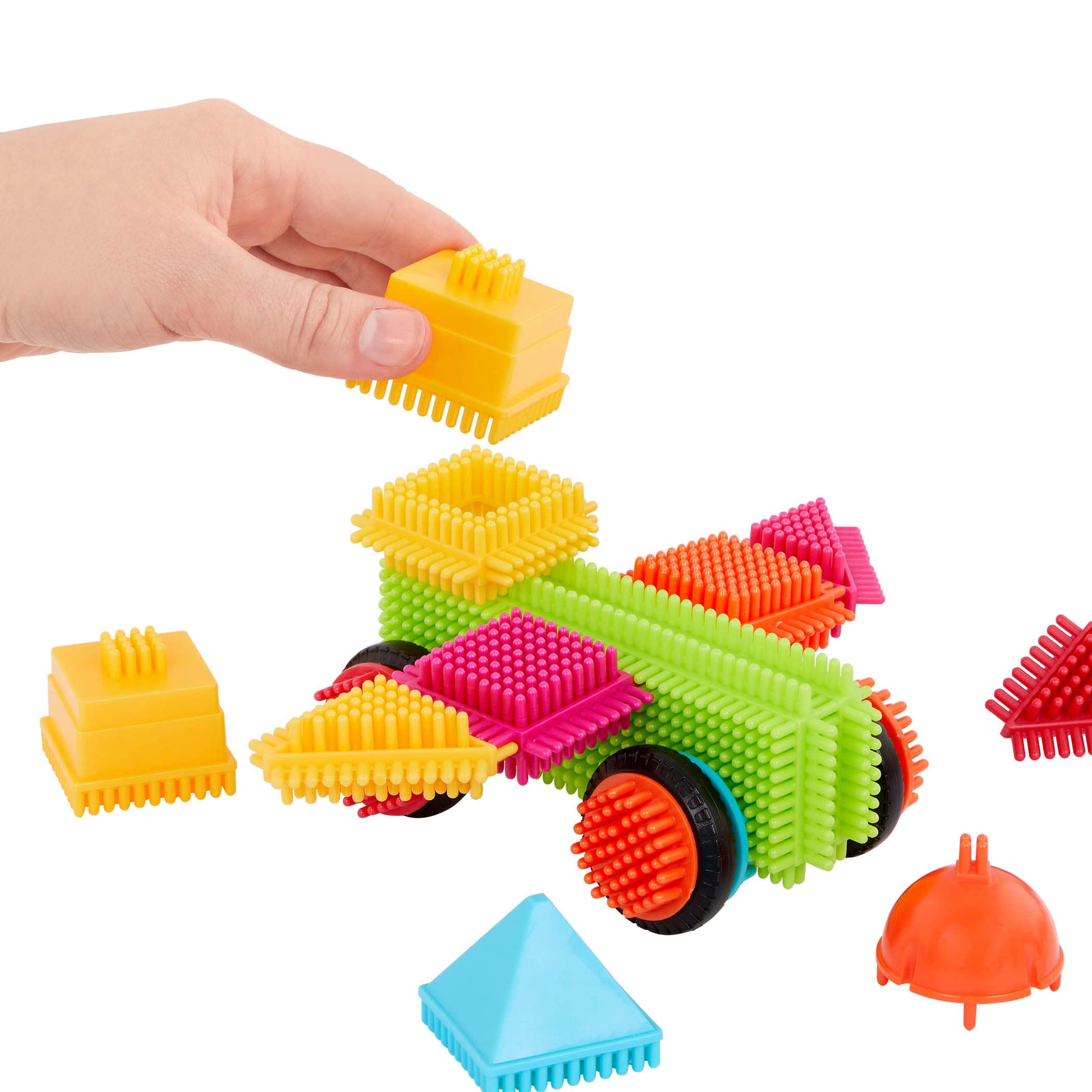 Battat - Bristle Blocks - STEM Interlocking Building Blocks - 80 Pieces Playset - Reusable Storage Bucket - Developmental Toys for Toddlers & Kids