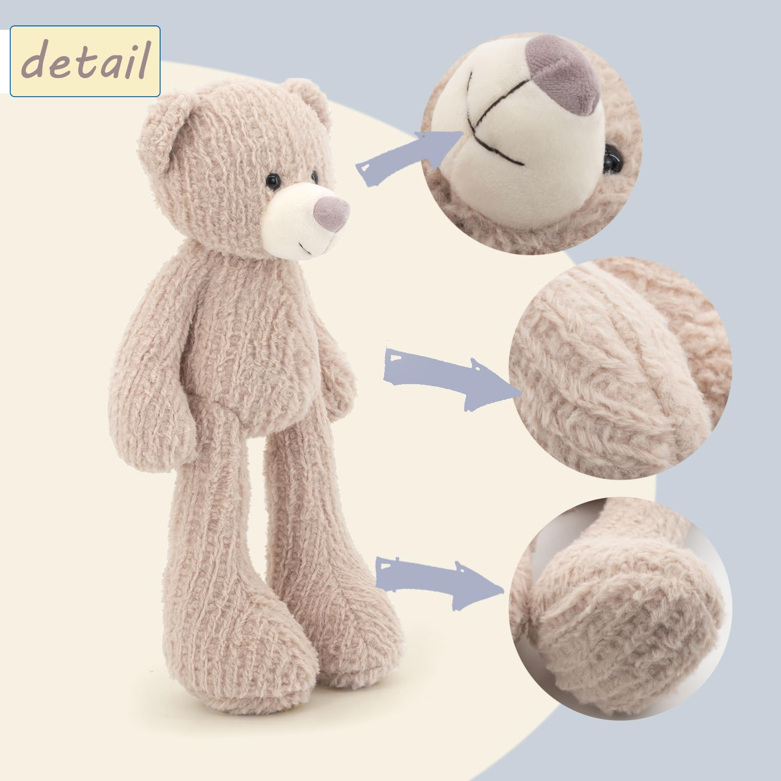 MR ViviCare 18" Pink Bear Stuffed Animals for Boys and Girls,Soft and Adorable Stuffed Bear Plush Toys for Newborn Babies,Cuddly Stuffed Bear