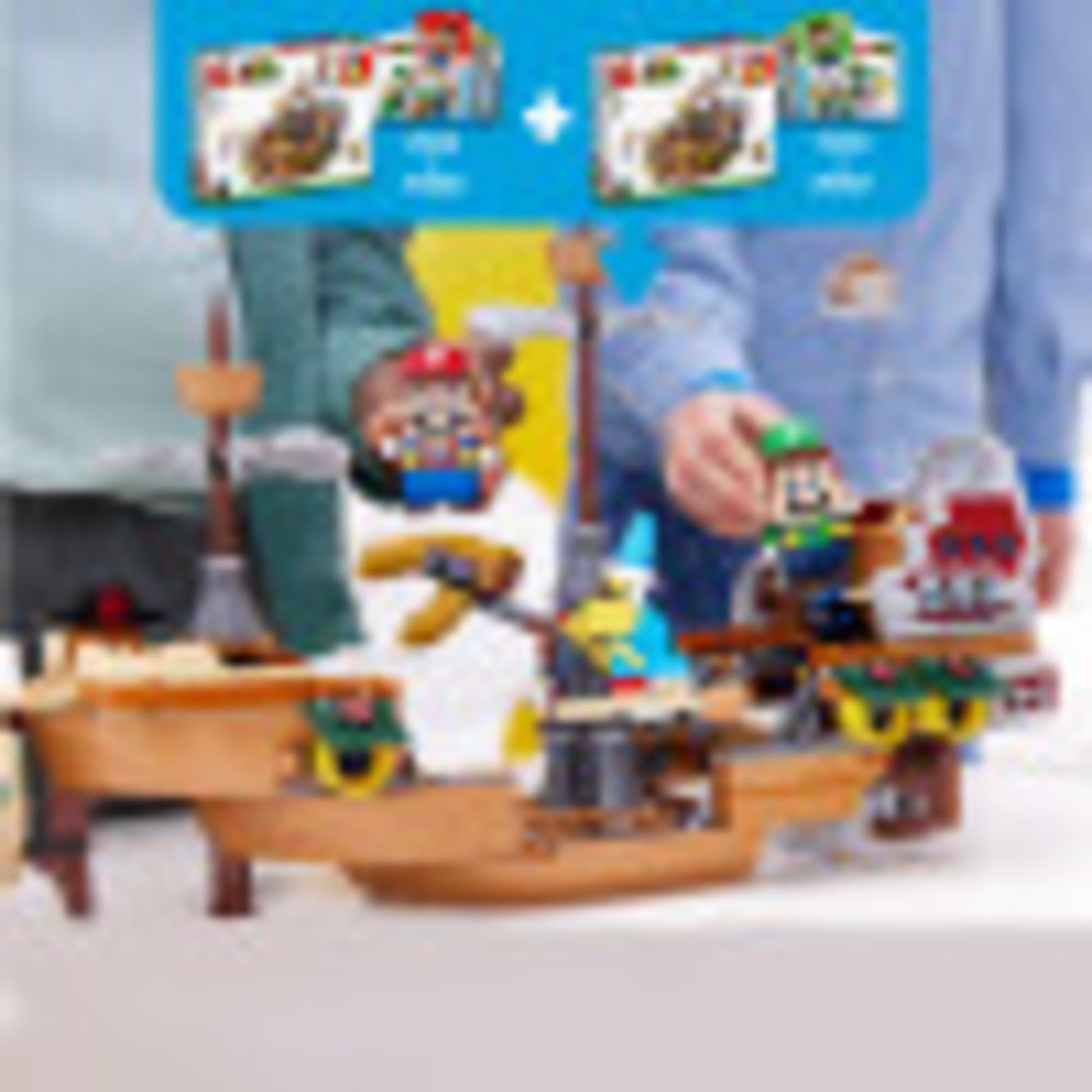 LEGO Super Mario Bowser's Airship 1,152 Piece Building Kit, Unveils Detailed Interior, Includes Kamek, Rocky Wrench, Goomba, POW Block, Cannon Start