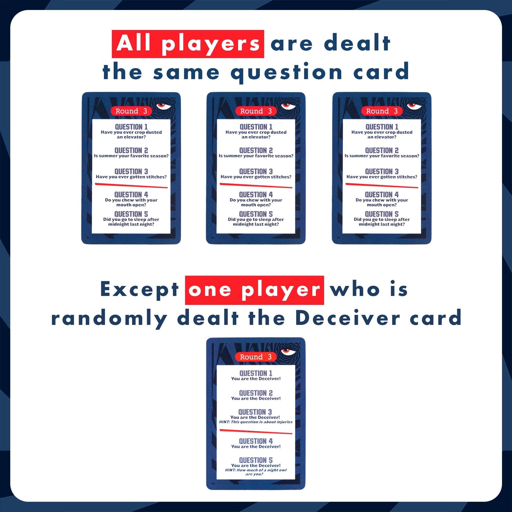 Deceiver: Social Deduction Party Game for Adults & Teens - Bluffing, Strategy & Personal Trivia for Family Game Night - Perfect for College Parties