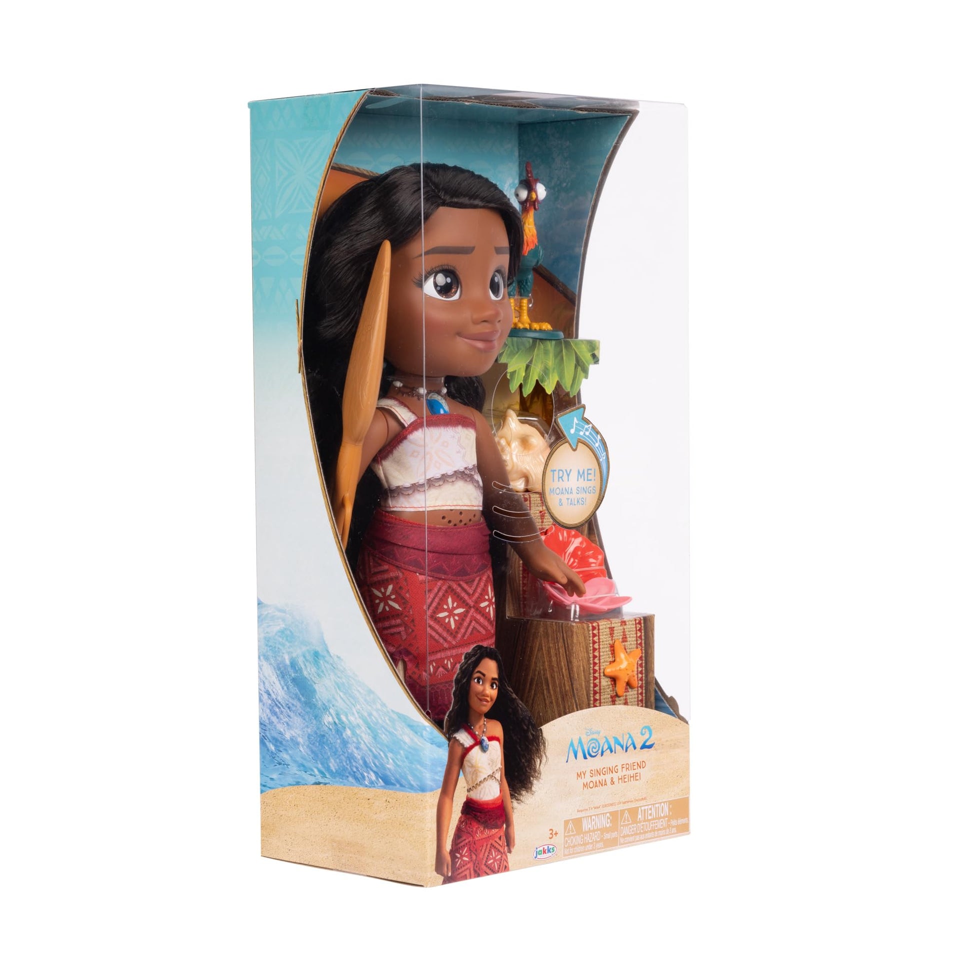 Disney Moana 2 My Singing Friend Moana Doll & Heihei Figure Playset for Girls Officially Licensed by Disney, Great Birthday Gift for Kids Girls