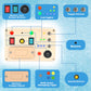 LED Light Switch Busy Board Montessori Toy Button Busy Board Kids Wooden Control Panel Kids Toy Activity Sensory Board Fidget Toy for Toddlers 1 2 3