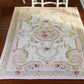 Beautiful Victorian Rose Floral Pink French Swirls Dollhouse Rug 1/12 1/6 (5.4"X8")