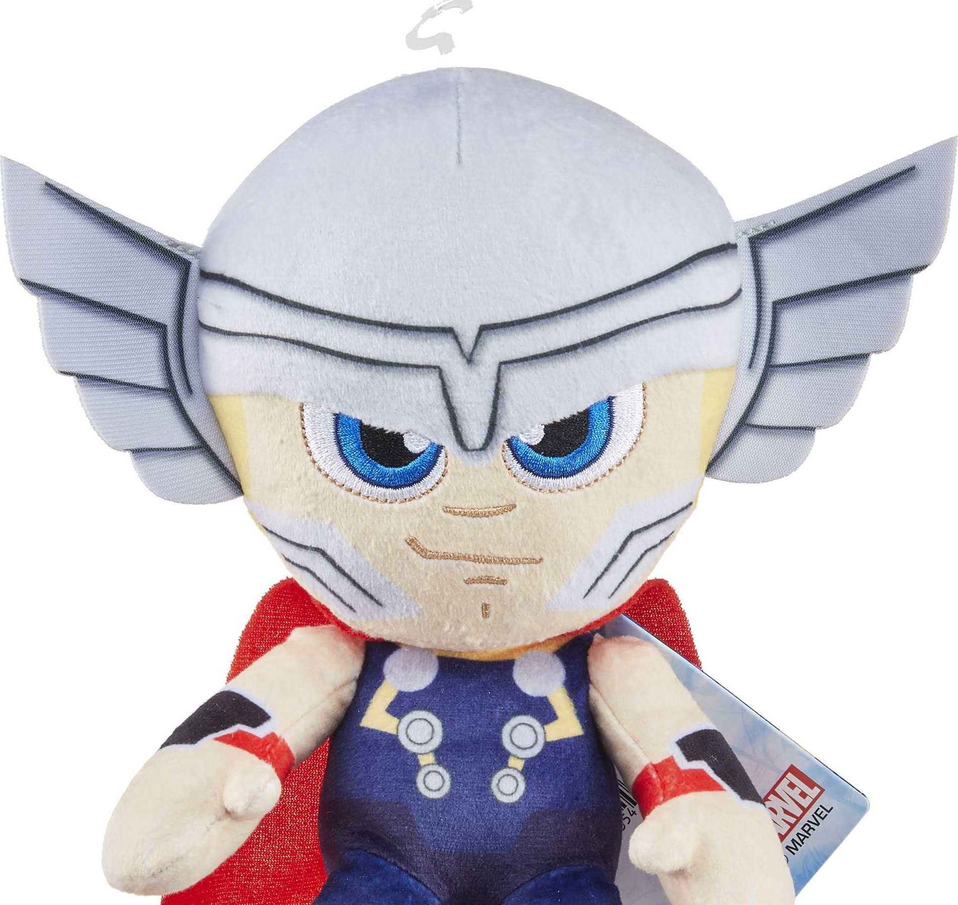Marvel Plush Character Figure, 8-inch Thor Super Hero Soft Doll, Collectible Toy Gift for Kids & Fans Ages 3 Years Old & Up