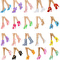 BJDBUS 1 Doll Shoes Rack Shelf + 20 Pairs Shoes Set Accessories High Heel Boots Sandals Assorted Furniture for 11.5 Inch Girl Doll
