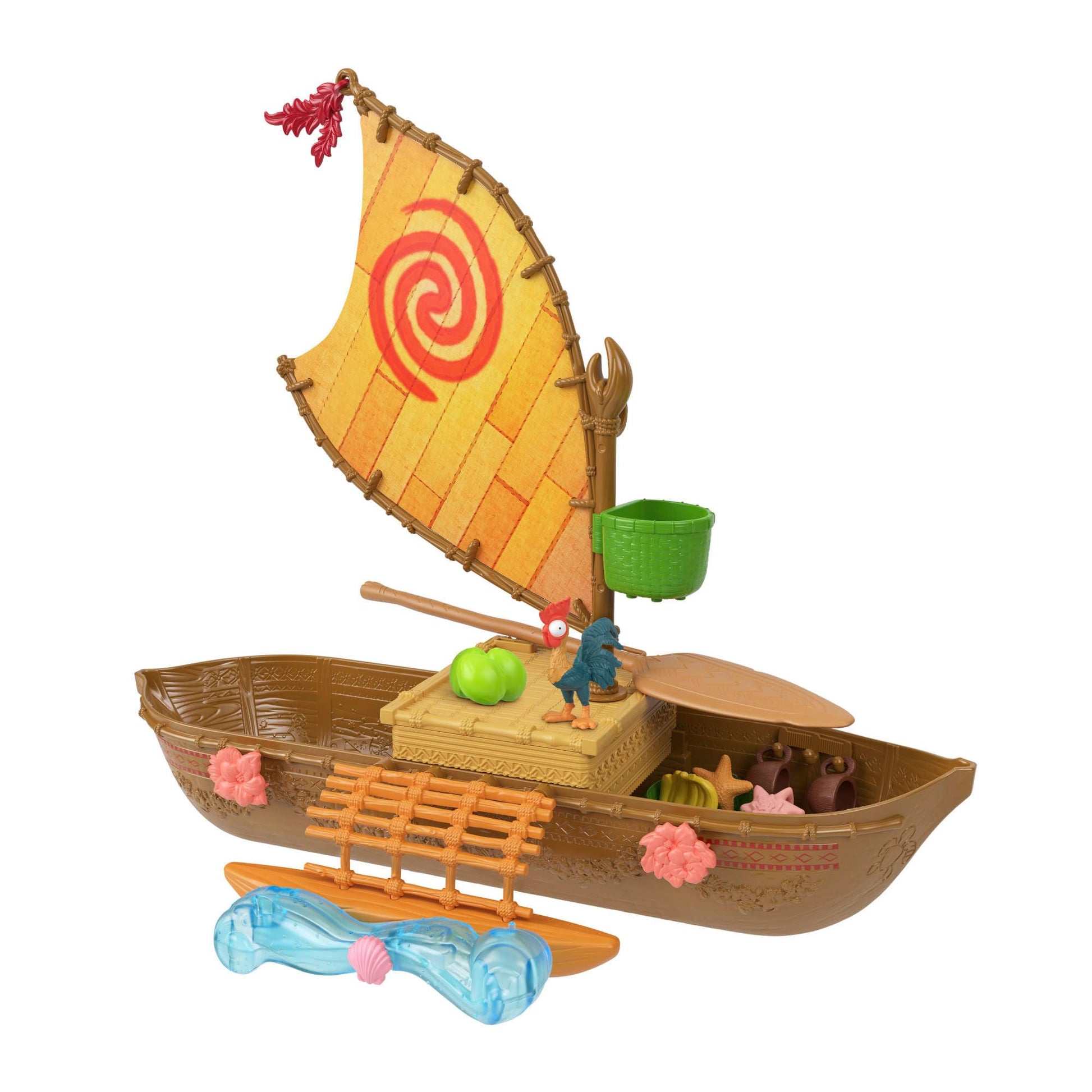Mattel Disney Moana Ocean Voyager Canoe Floating Boat Playset