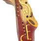 Saxophone with Musical Notes All Natural Exotic Woods Puzzle Box, 7 x 3.5 x 2 with Sliding Wooden Magnetic Key Lock, Sliding Cover and Inner Lid