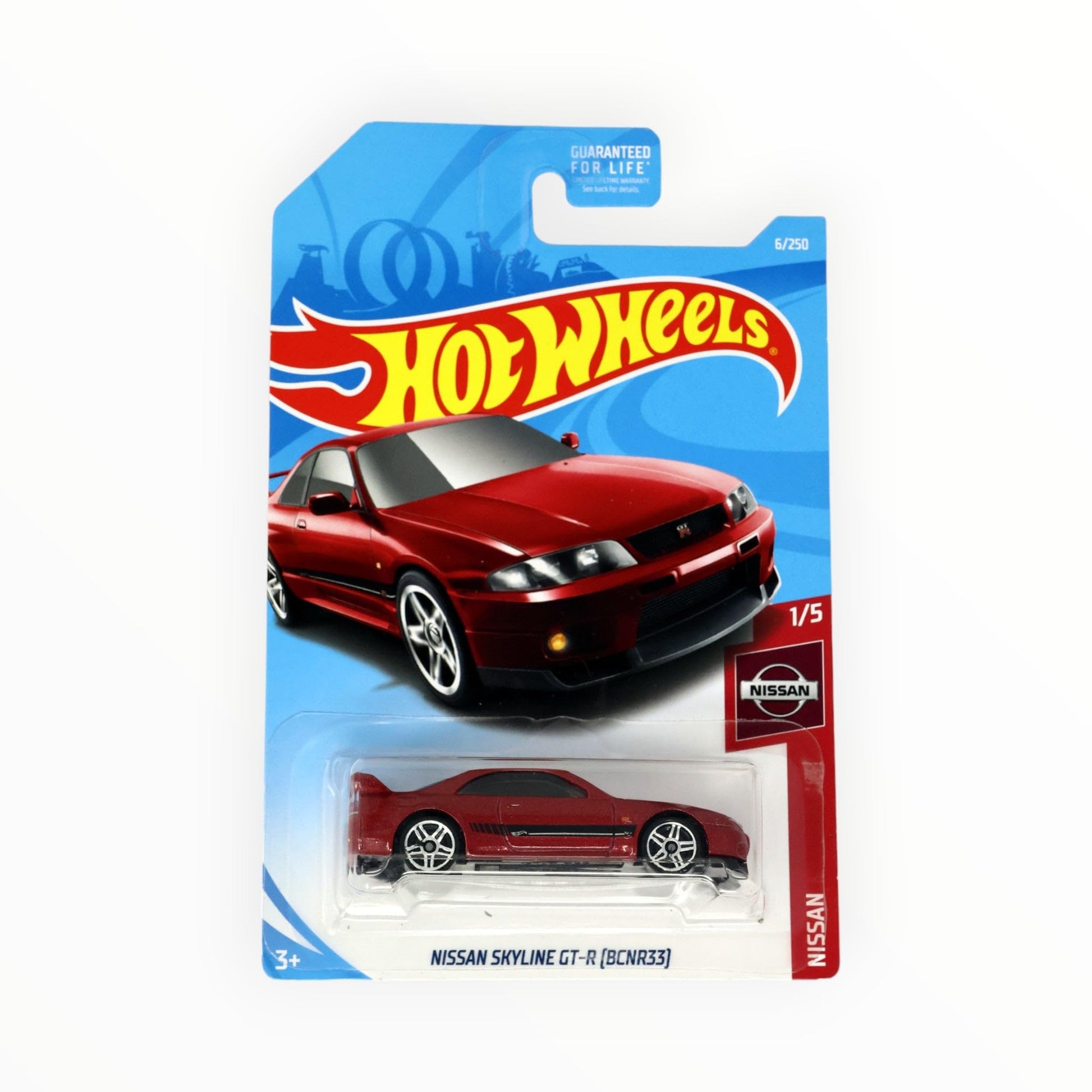 Hot Wheels 2019 Nissan Nissan Skyline GT-R (BCNR33) 6/250, Maroon